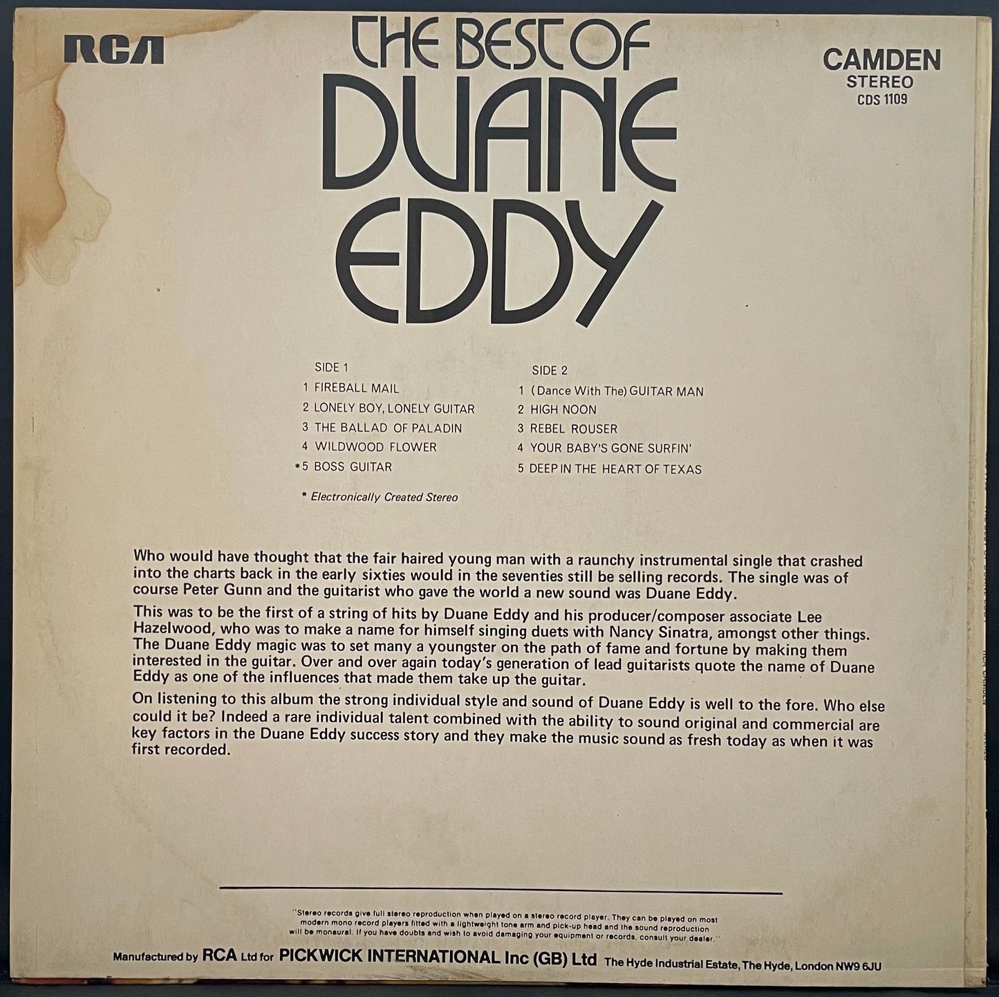 Duane Eddy – The Best Of Duane Eddy - USED Vinyl LP