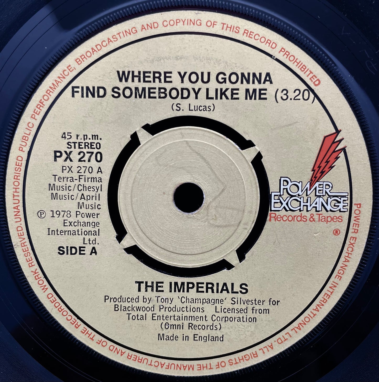 The Imperials – Where You Gonna Find Somebody Like Me – gebrauchte 7"-Vinyl-Single