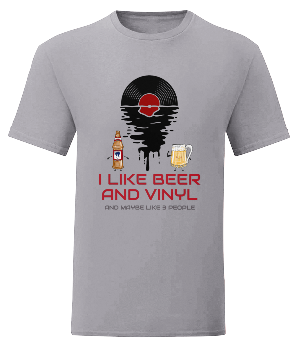 I Like Beer & Vinyl - Fruit of the Loom T-Shirt