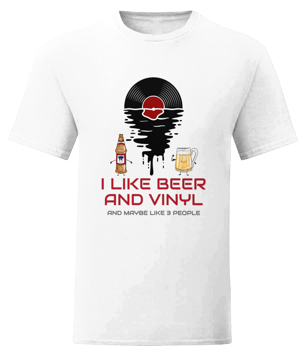 I Like Beer & Vinyl - Fruit of the Loom T-Shirt