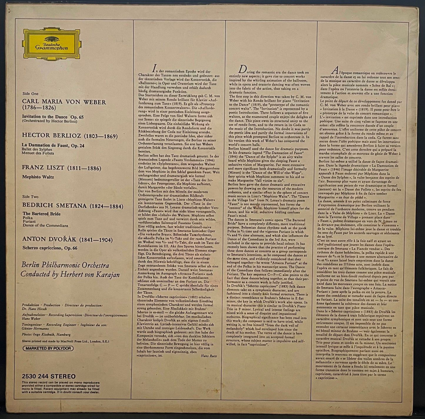 Herbert von Karajan, Berlin Philharmonic – Invitation To The Dance – USED Vinyl LP