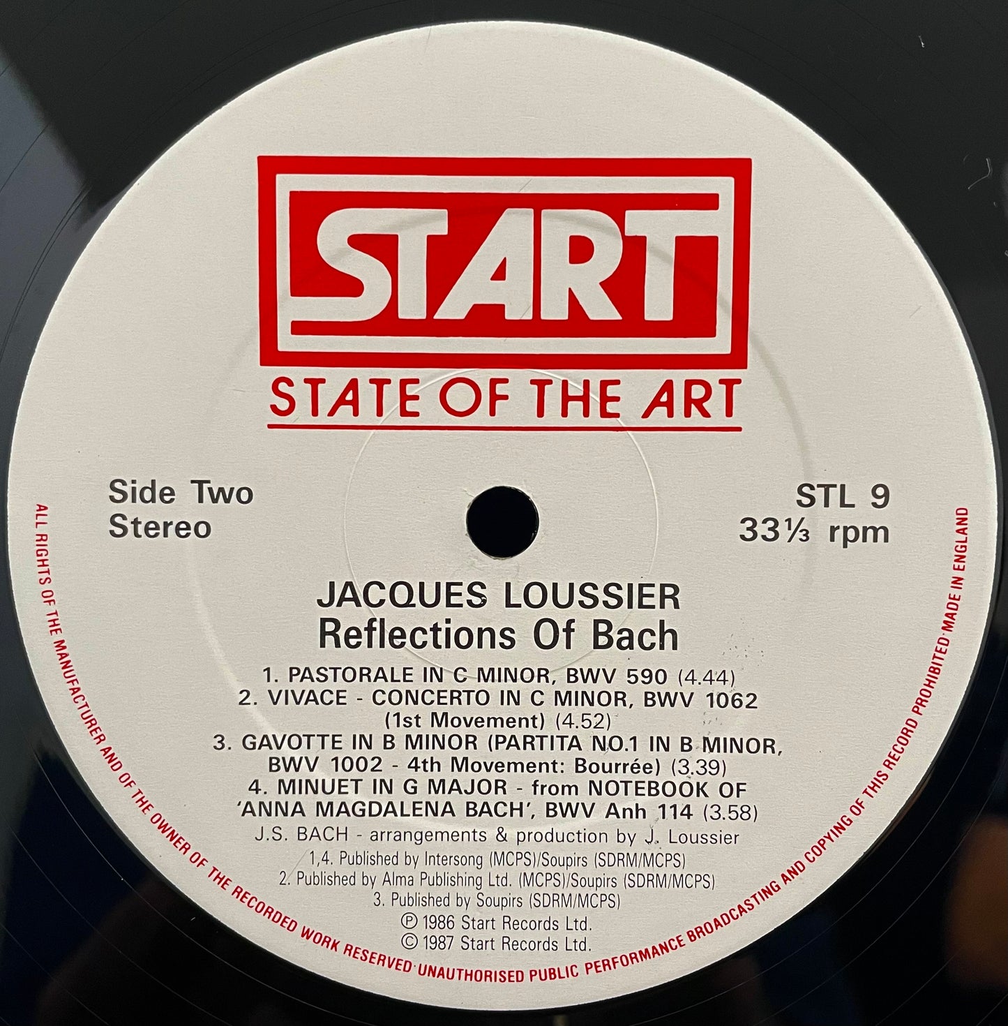 Jacques Loussier – Reflections Of Bach -USED Vinyl LP