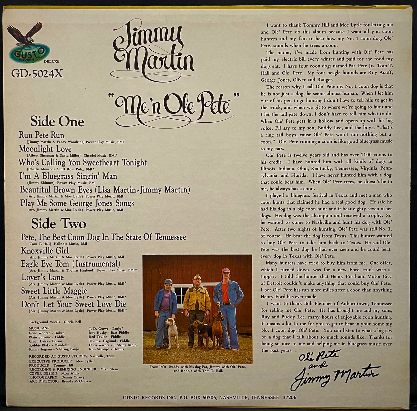 Jimmy Martin – Me 'N Ole Pete –USED Vinyl LP