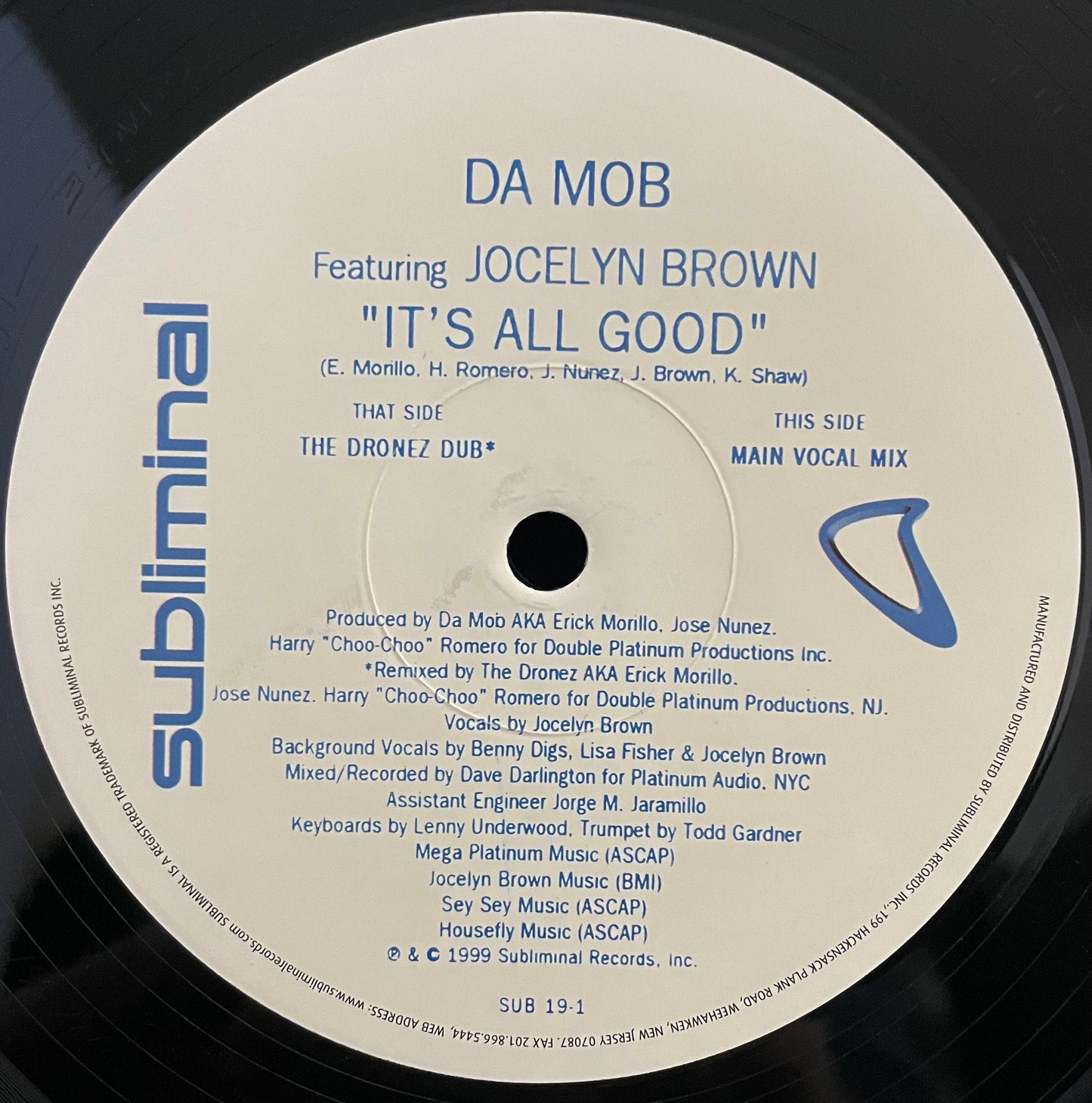 Da Mob Featuring Jocelyn Brown – It's All Good – USED Vinyl 2x12" Single