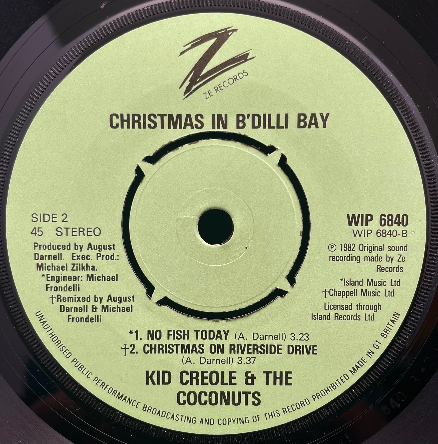 Kid Creole & The Coconuts – Christmas In B'Dilli Bay - USED Vinyl 7" Single