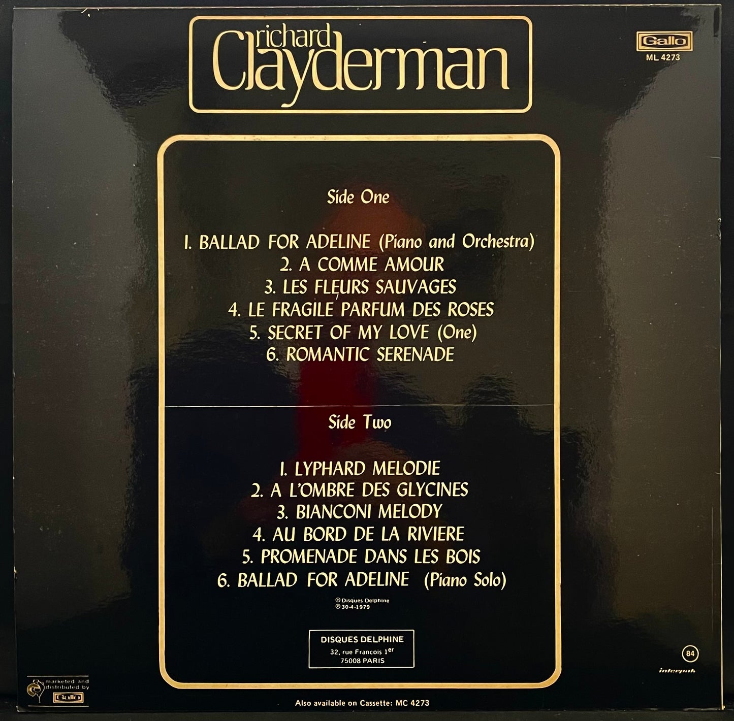 Richard Clayderman – Ballad For Adeline - USED Vinyl LP