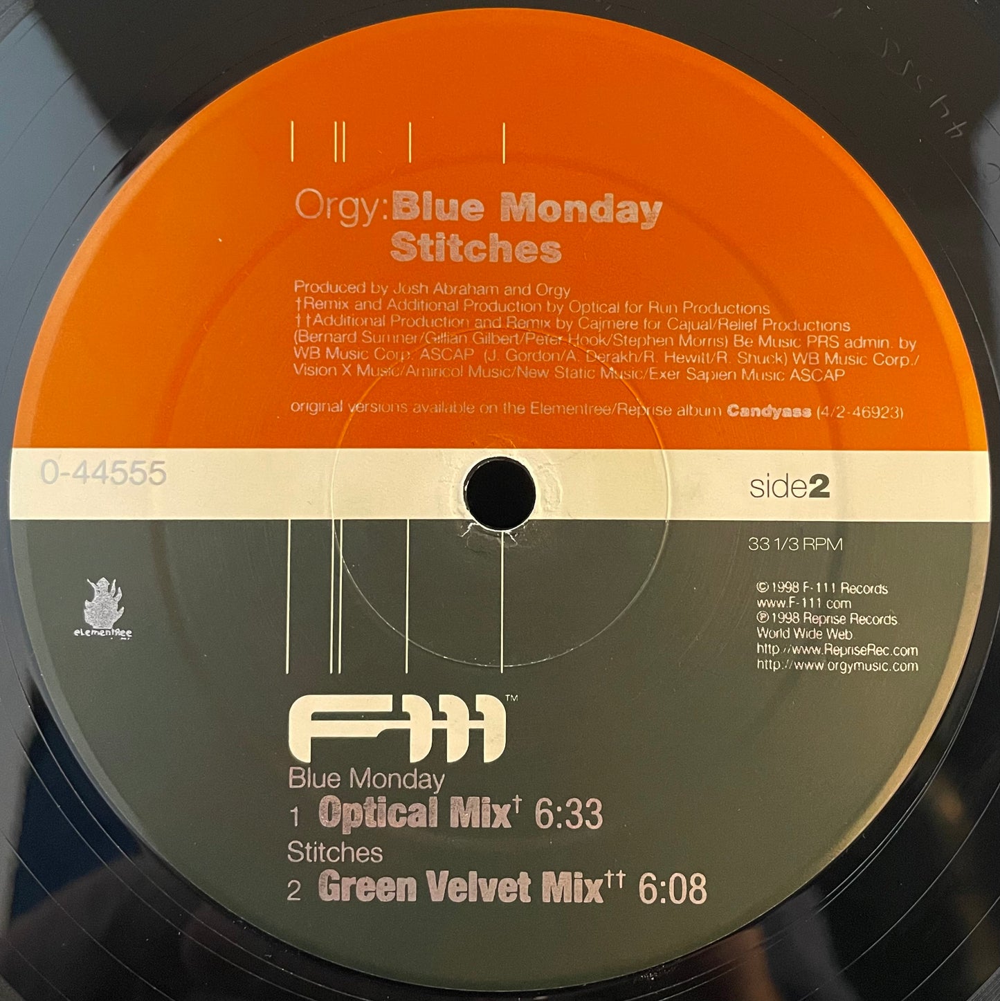 Orgy – Blue Monday / Stitches – USED Vinyl 12" EP