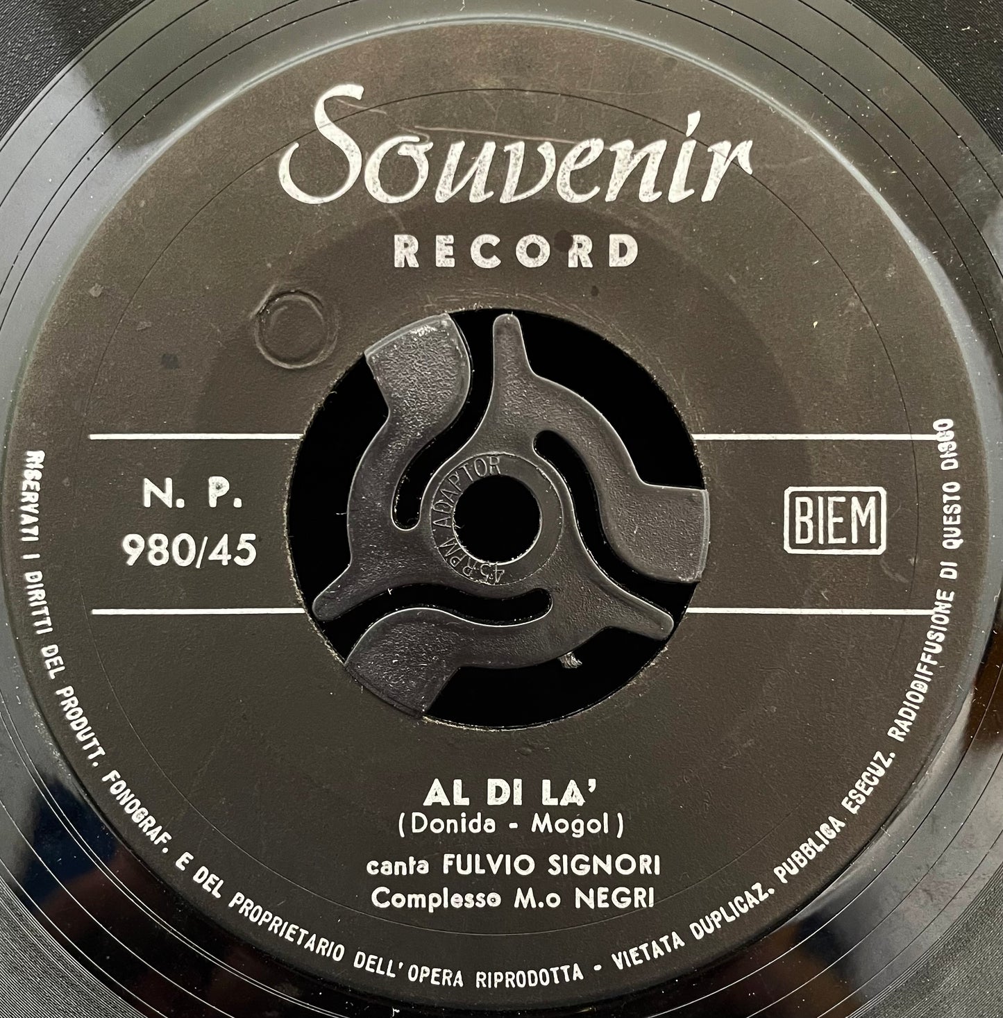 Fulvio Signori – Al Di La'/Speedy Gonzales – USED Vinyl 7" Single PROMO