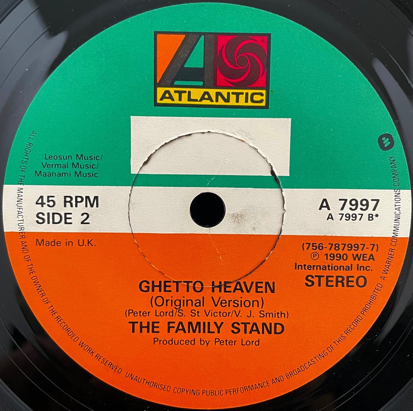 The Family Stand – Ghetto Heaven – USED Vinyl 7" Single