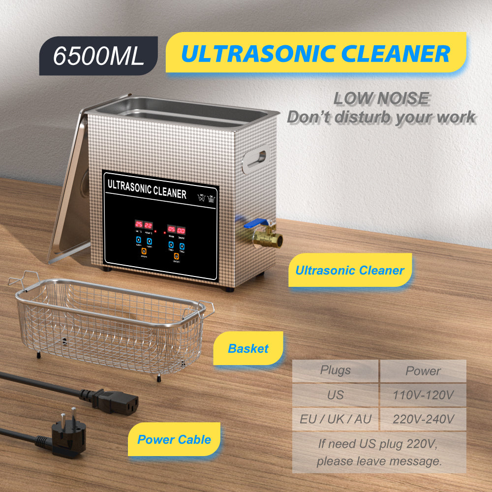 6L Ultrasonic Vinyl Record Cleaner Machine With Lifting Bracket for 12",10" & 7" Record Cleaning