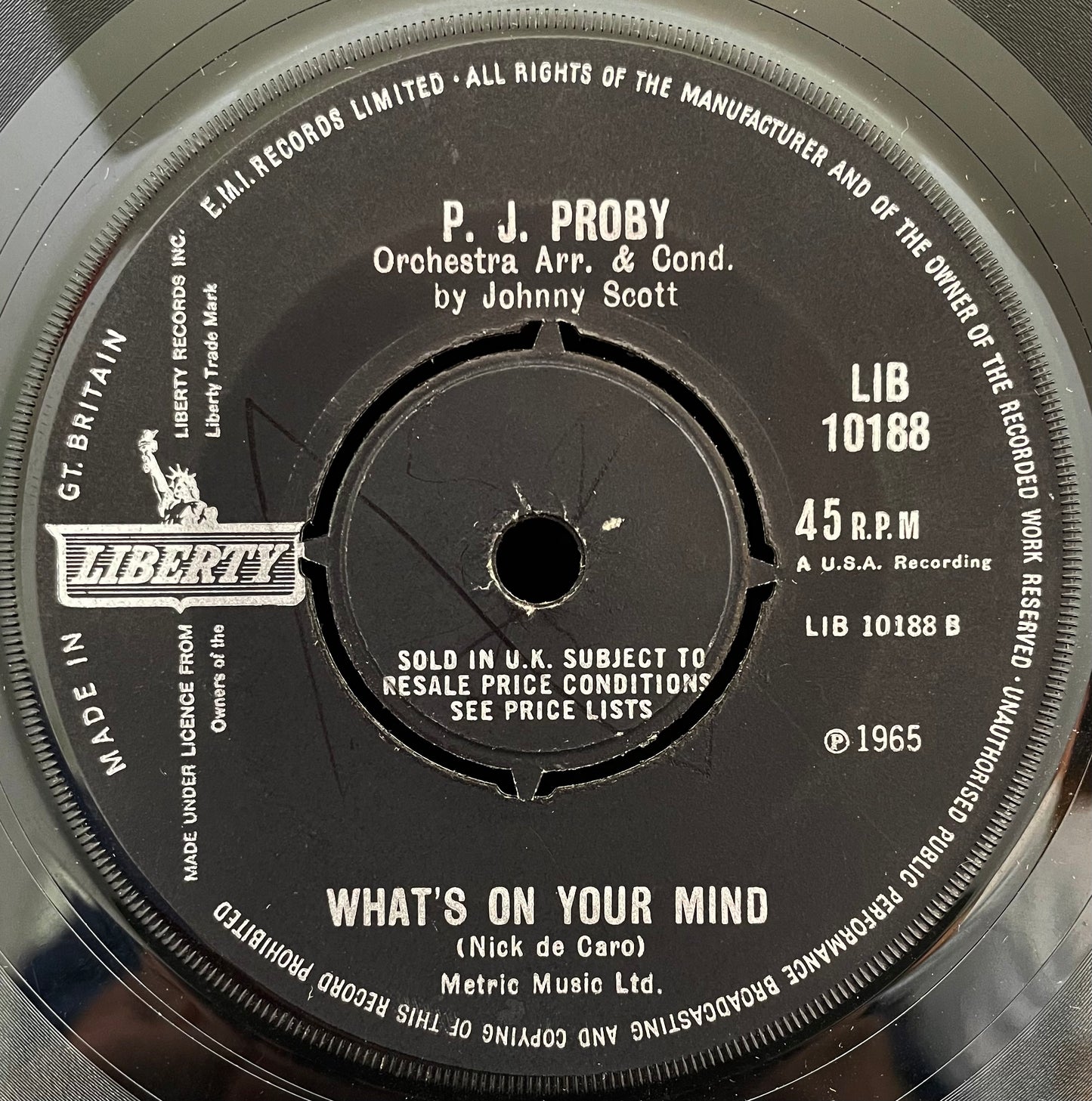 P.J. Proby – I Apologise – USED Vinyl 7" Single