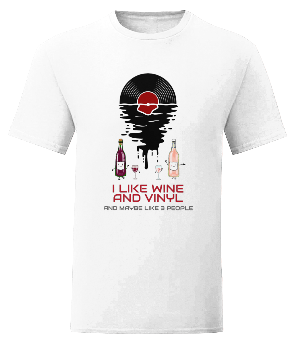 I Like Wine & Vinyl - Fruit of the Loom T-Shirt