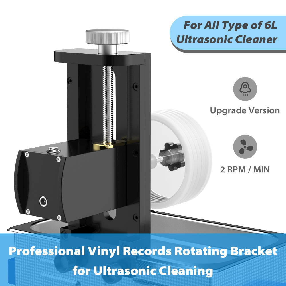 6L Ultrasonic Vinyl Record Cleaner Machine With Lifting Bracket for 12",10" & 7" Record Cleaning