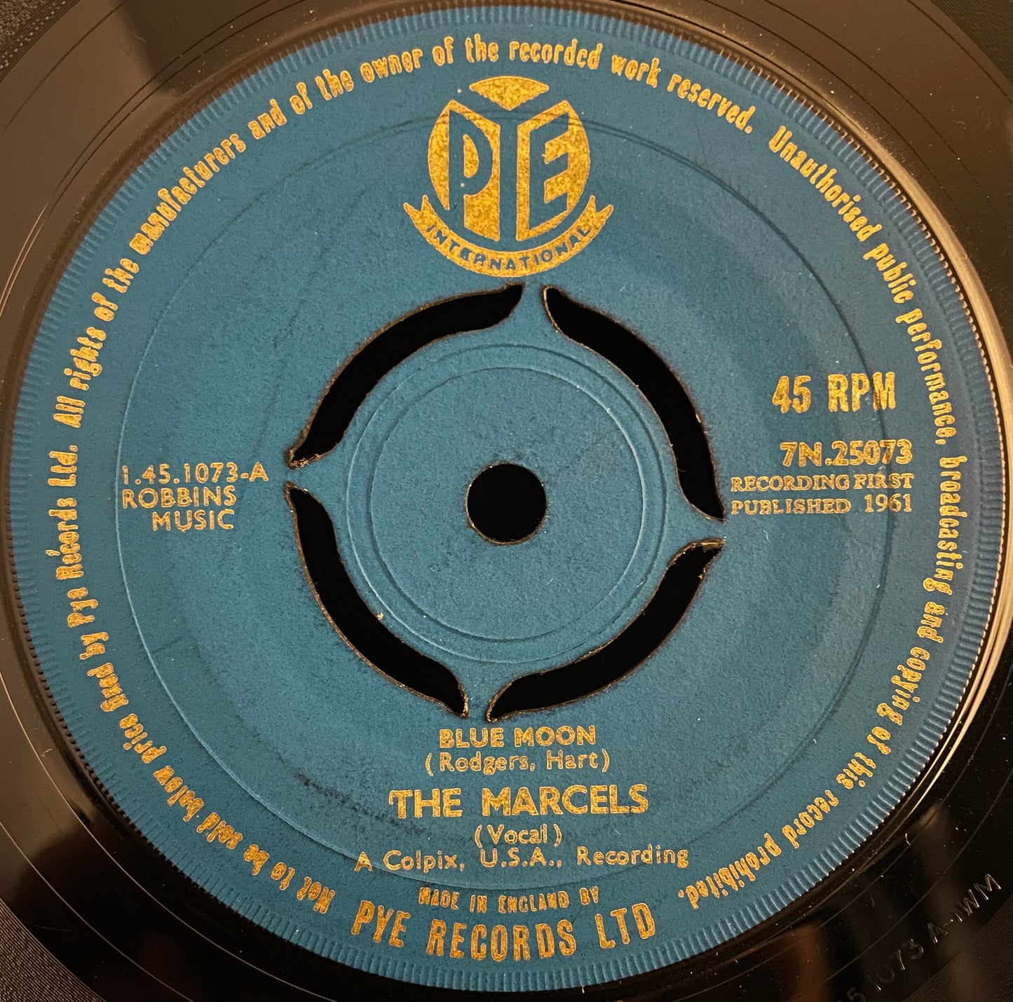 The Marcels – Blue Moon – USED Vinyl 7" Single