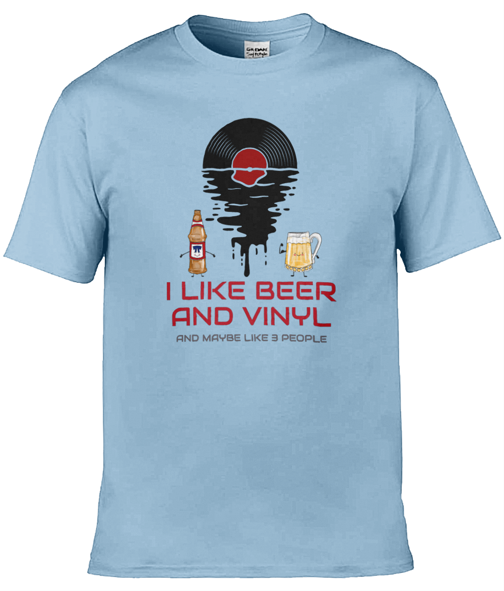 I Like Beer & Vinyl - Gildan Softstyle T-Shirt