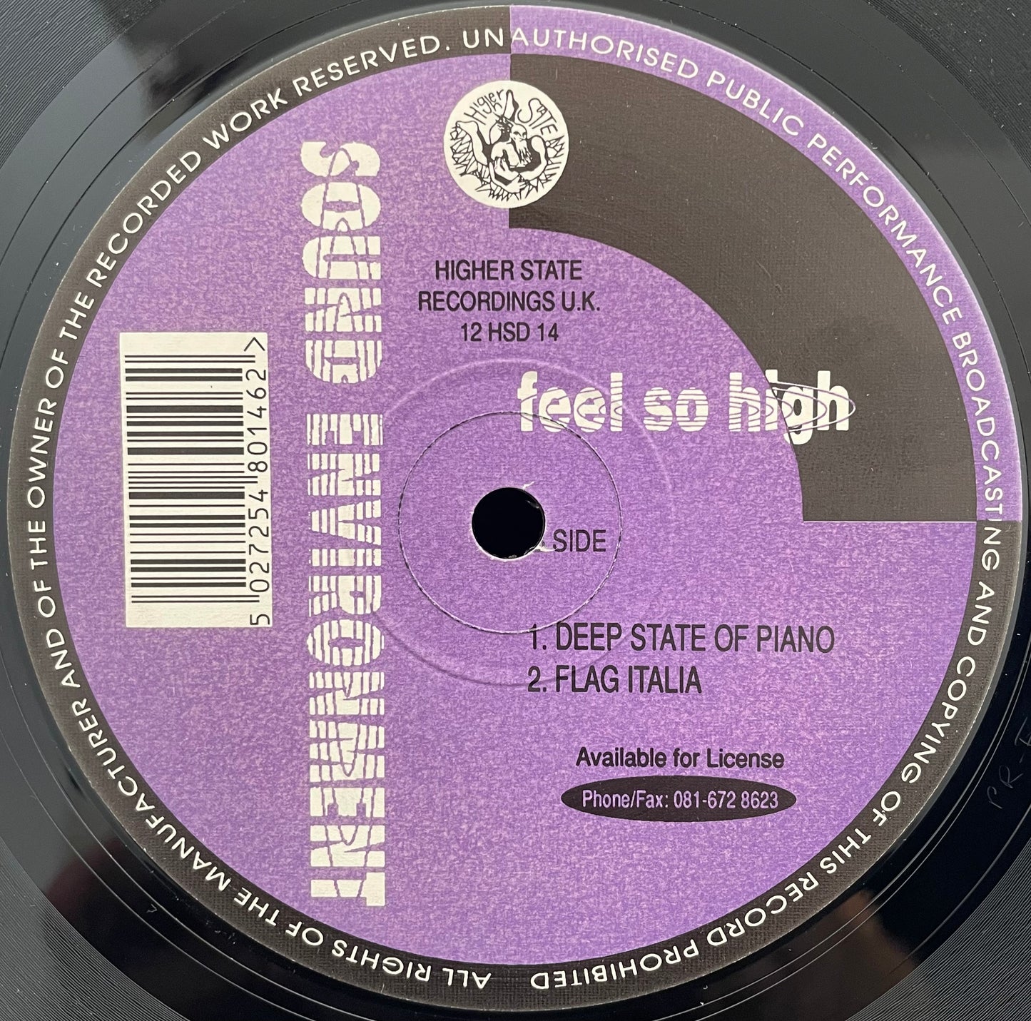 Sound Environment – Feel So High – USED Vinyl 12" Single