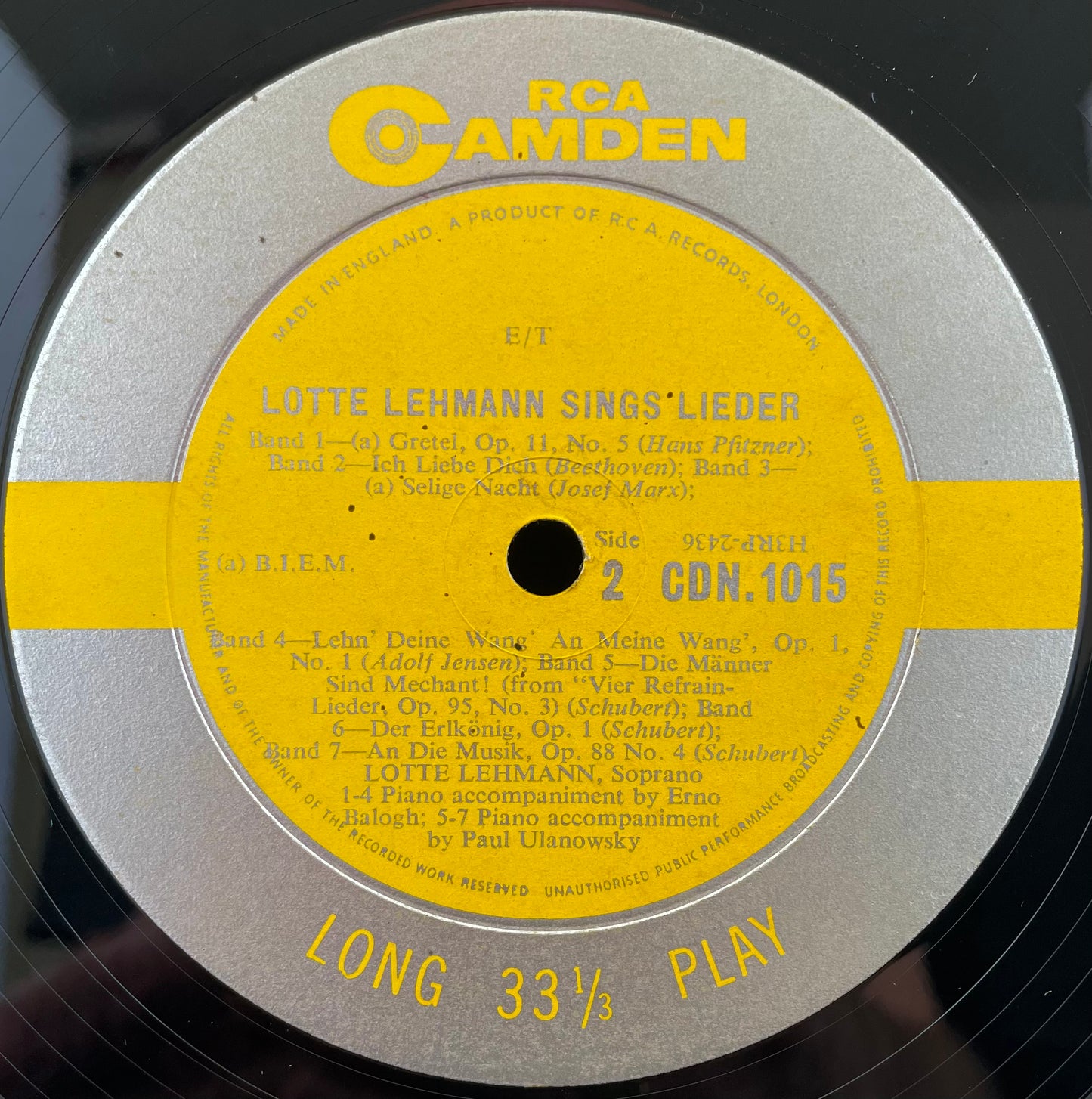 Lotte Lehmann – Lotte Lehmann Sings Lieder, Vol. 1 - USED Vinyl LP - MONO