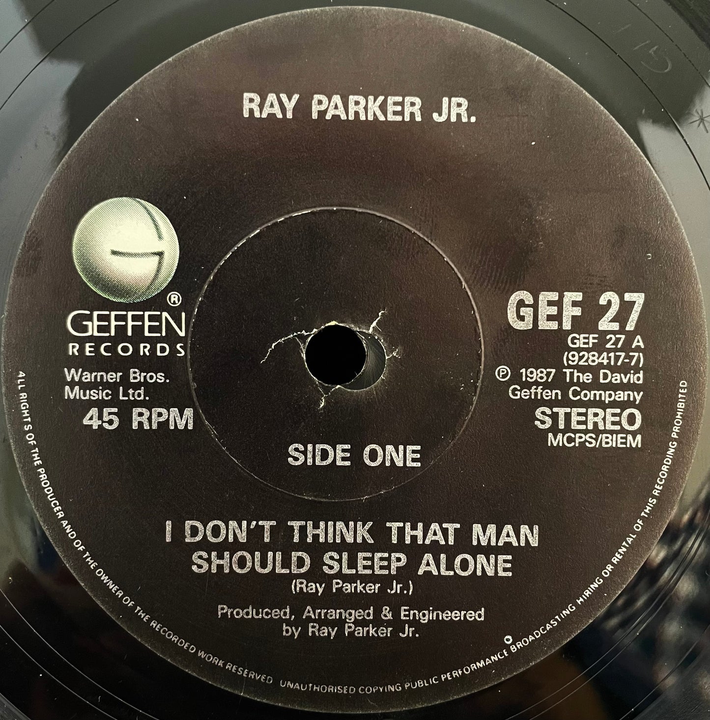 Ray Parker Jr. – I Don't Think That Man Should Sleep Alone - USED Vinyl 7" Single