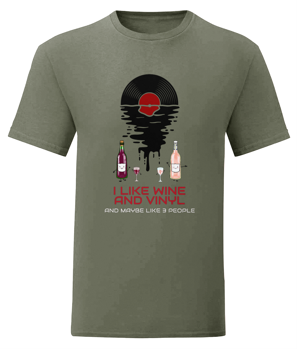 I Like Wine & Vinyl - Fruit of the Loom T-Shirt