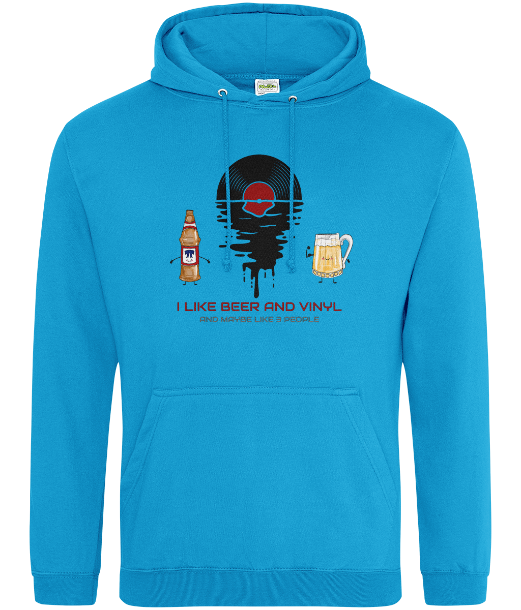 I Like Beer & Vinyl  - AWDis College Hoodie