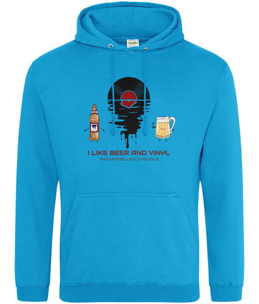 I Like Beer & Vinyl  - AWDis College Hoodie