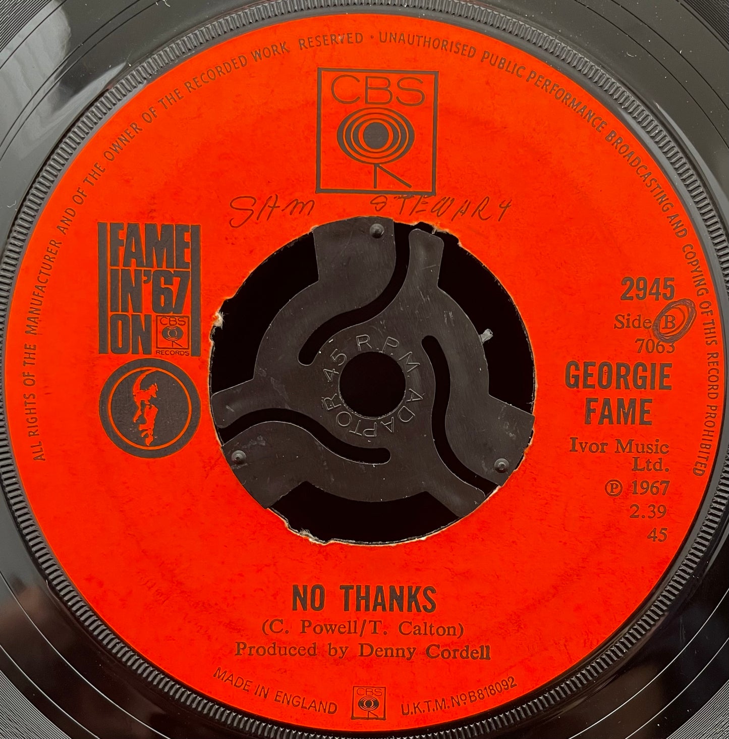 Georgie Fame – Try My World / No Thanks – USED Vinyl 7" Single