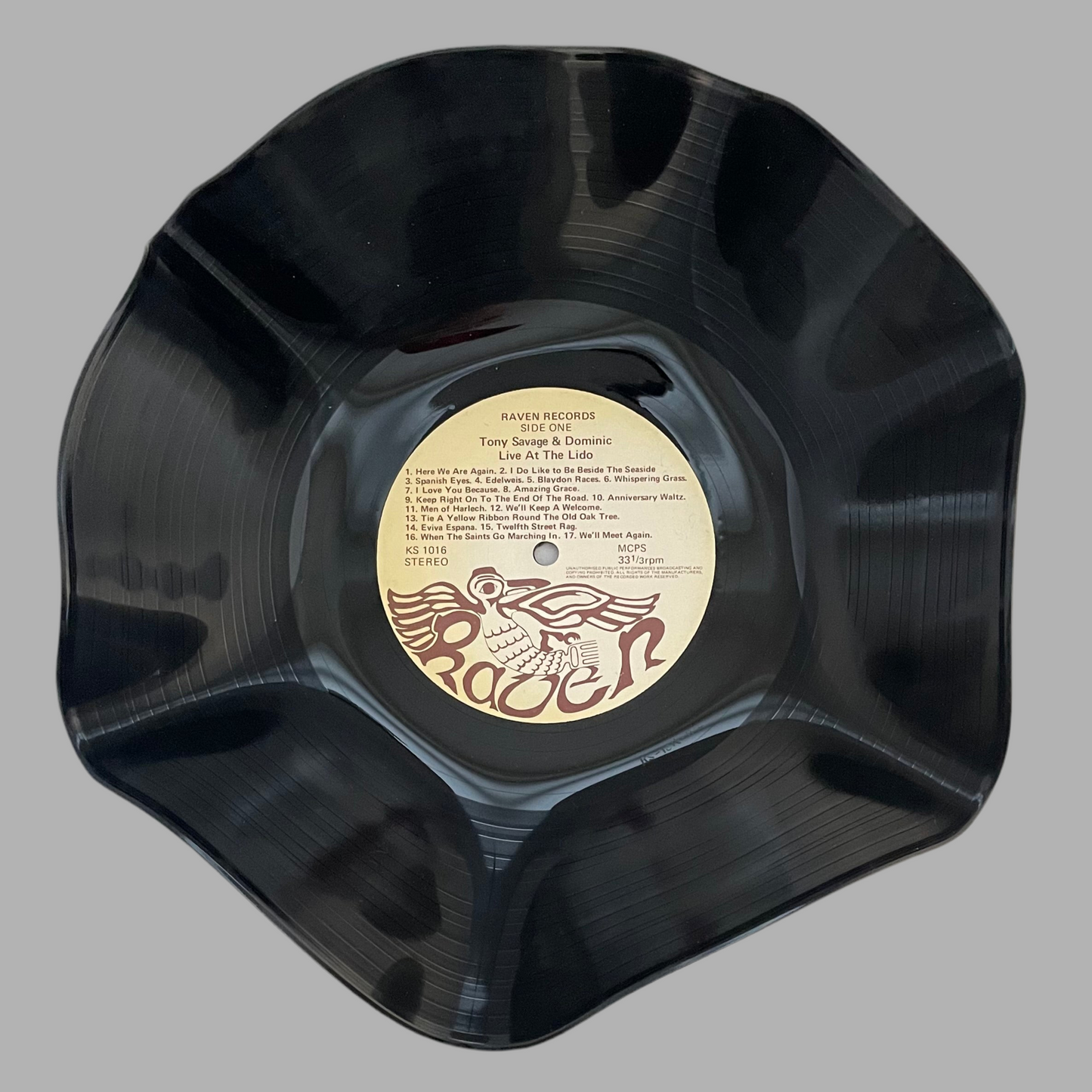 The 'Raven’ 12" Vinyl Record Bowl