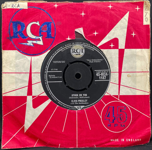 Elvis Presley With The Jordanaires – Stuck On You – USED Vinyl 7" Single