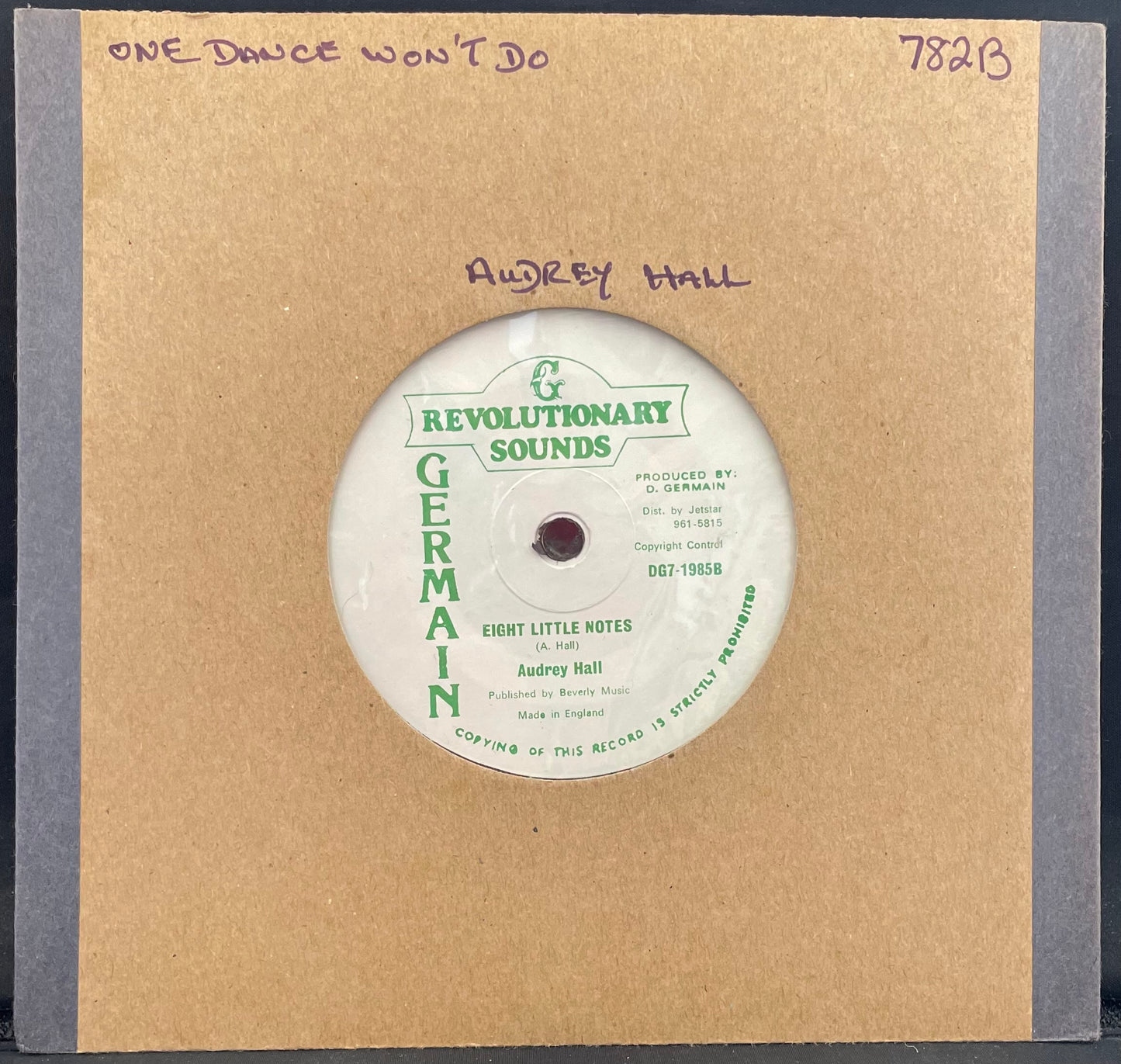 Audrey Hall – One Dance Won't Do - USED Vinyl 7" Single