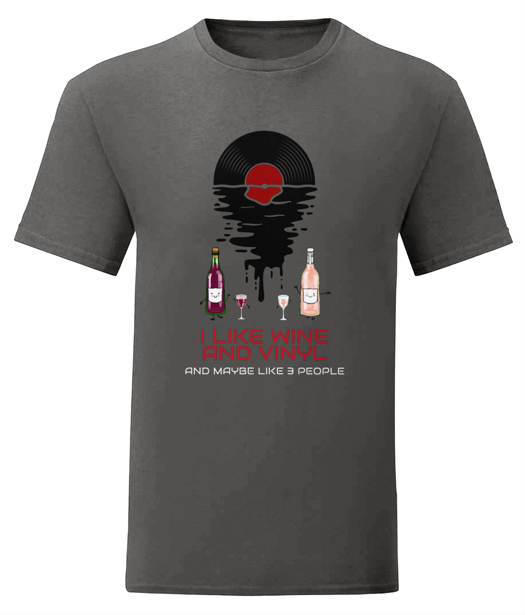 I Like Wine & Vinyl - Fruit of the Loom T-Shirt