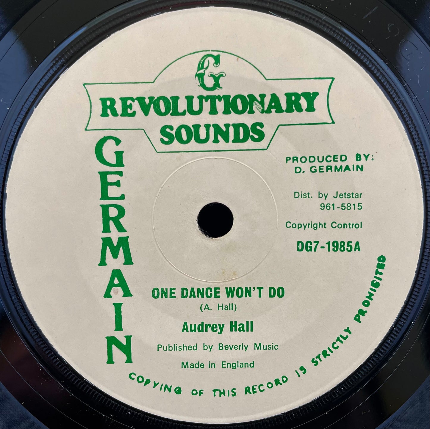 Audrey Hall – One Dance Won't Do - USED Vinyl 7" Single