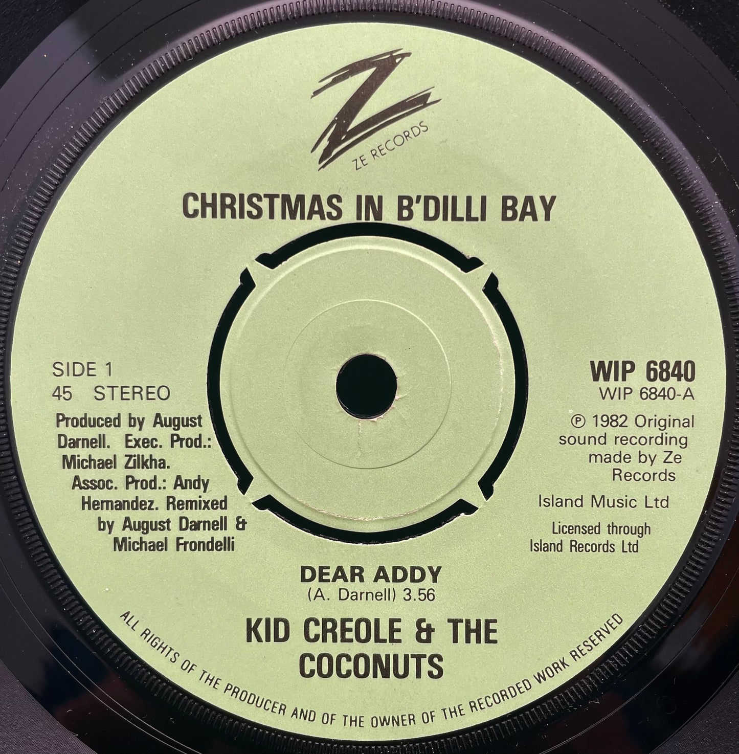 Kid Creole & The Coconuts – Christmas In B'Dilli Bay - USED Vinyl 7" Single