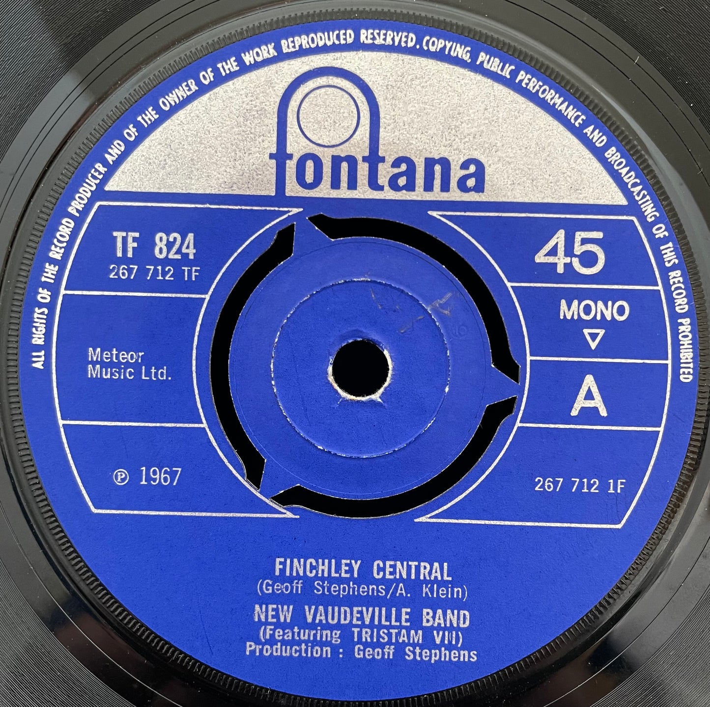 New Vaudeville Band – Finchley Central – USED Vinyl 7" Single MONO