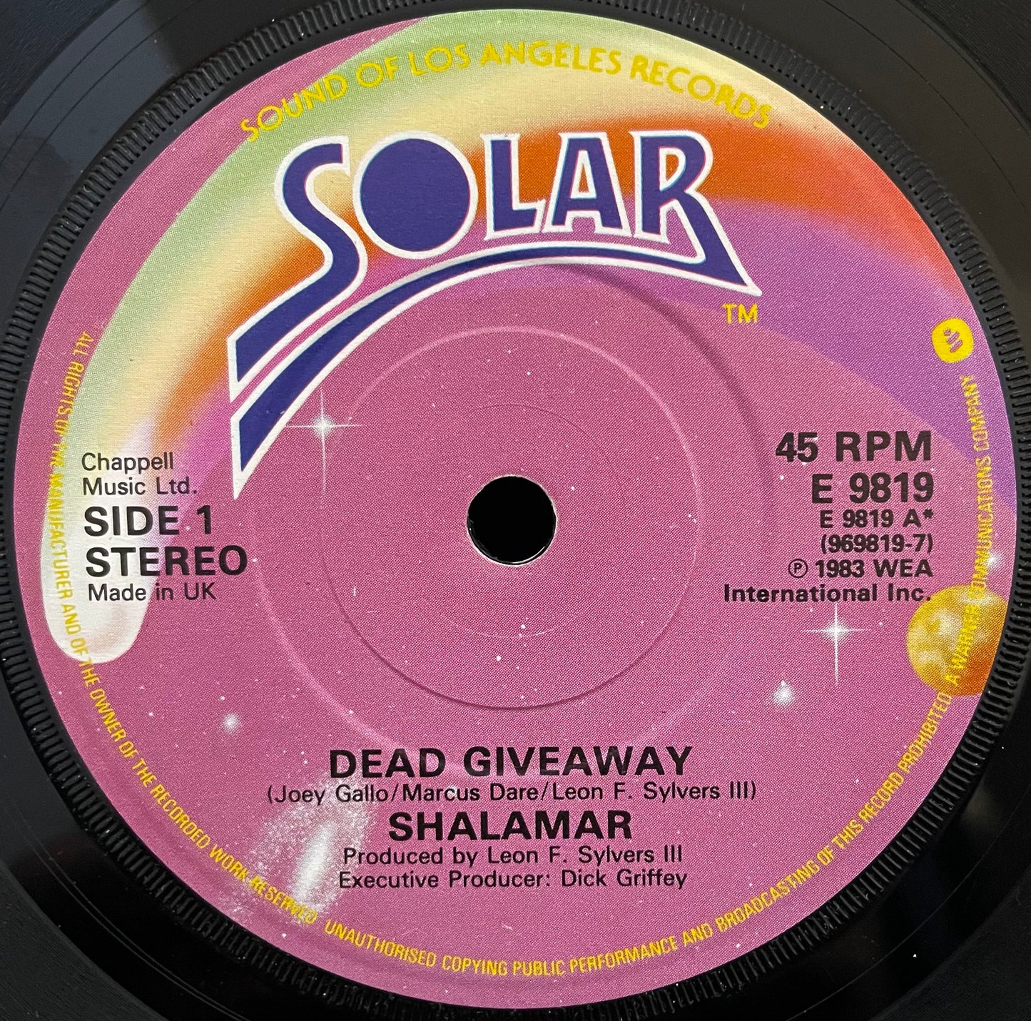 Shalamar – Dead Giveaway – USED Vinyl 7" Single