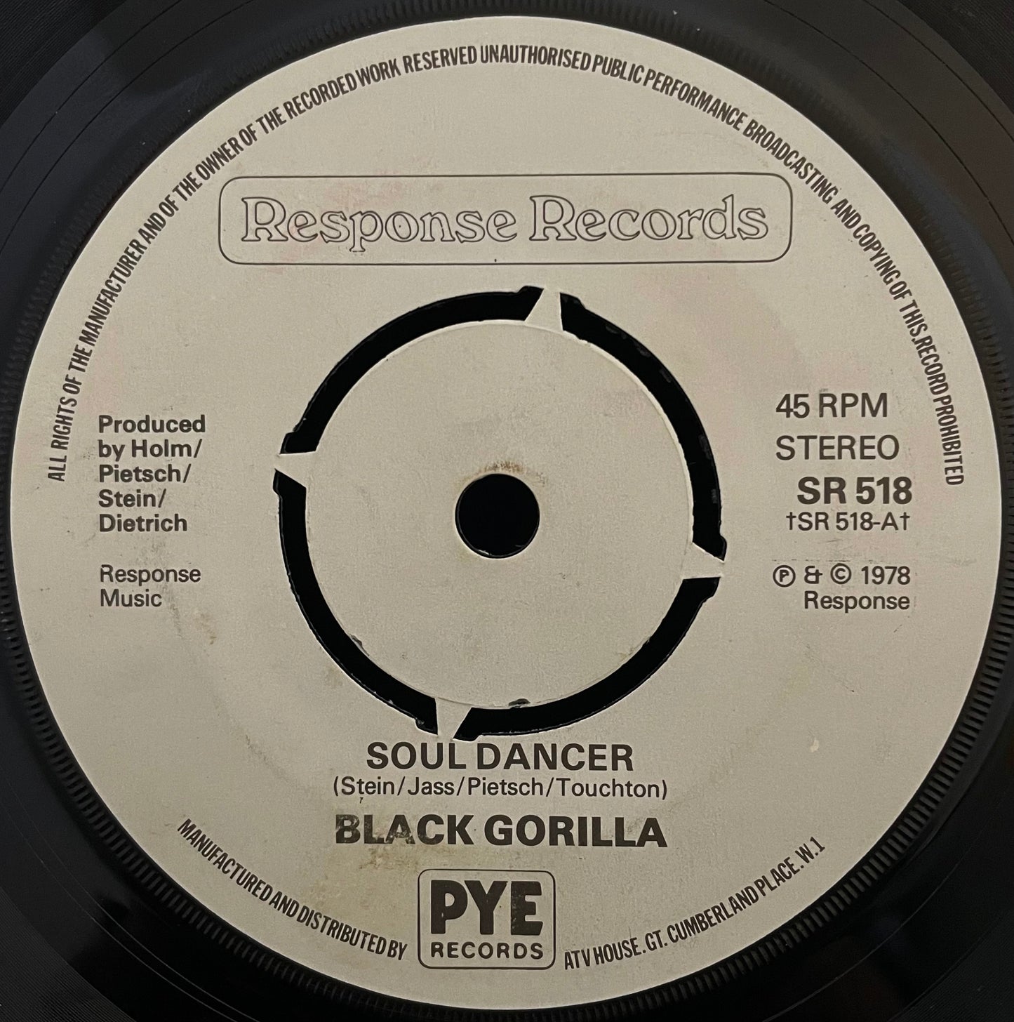 Black Gorilla – Soul Dancer – USED Vinyl 7" Single