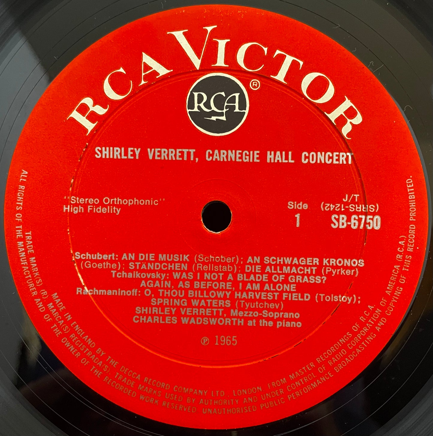 Shirley Verrett – Carnegie Hall Recital - January 30, 1965 – USED Vinyl LP