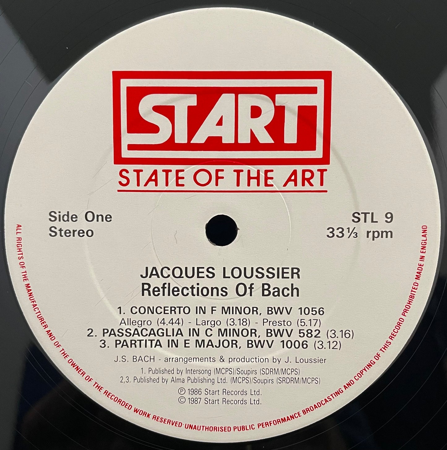 Jacques Loussier – Reflections Of Bach -USED Vinyl LP