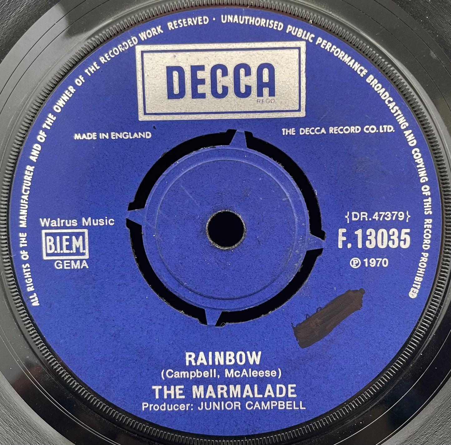 The Marmalade – Rainbow – USED Vinyl 7" Single