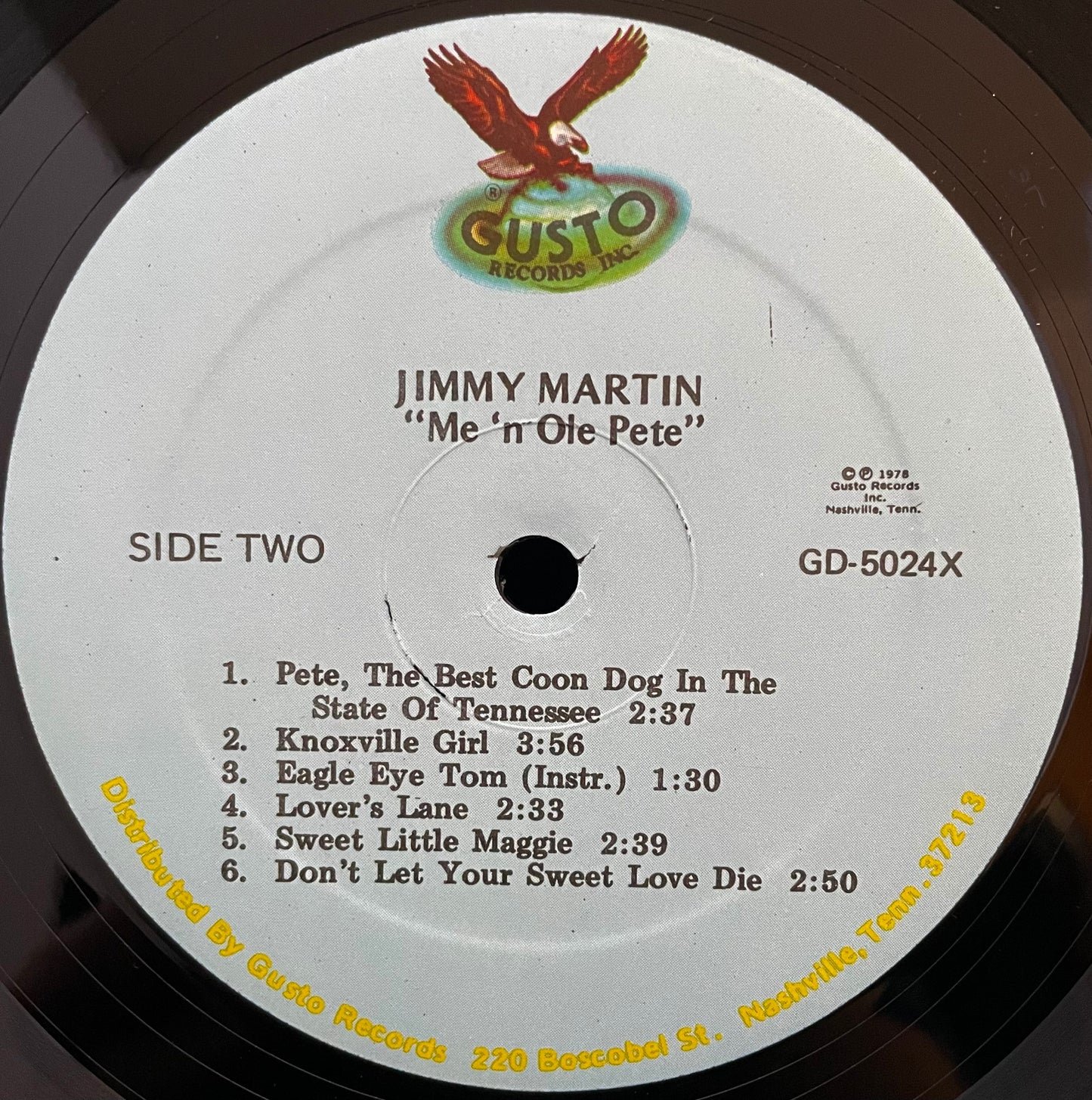 Jimmy Martin – Me 'N Ole Pete –USED Vinyl LP