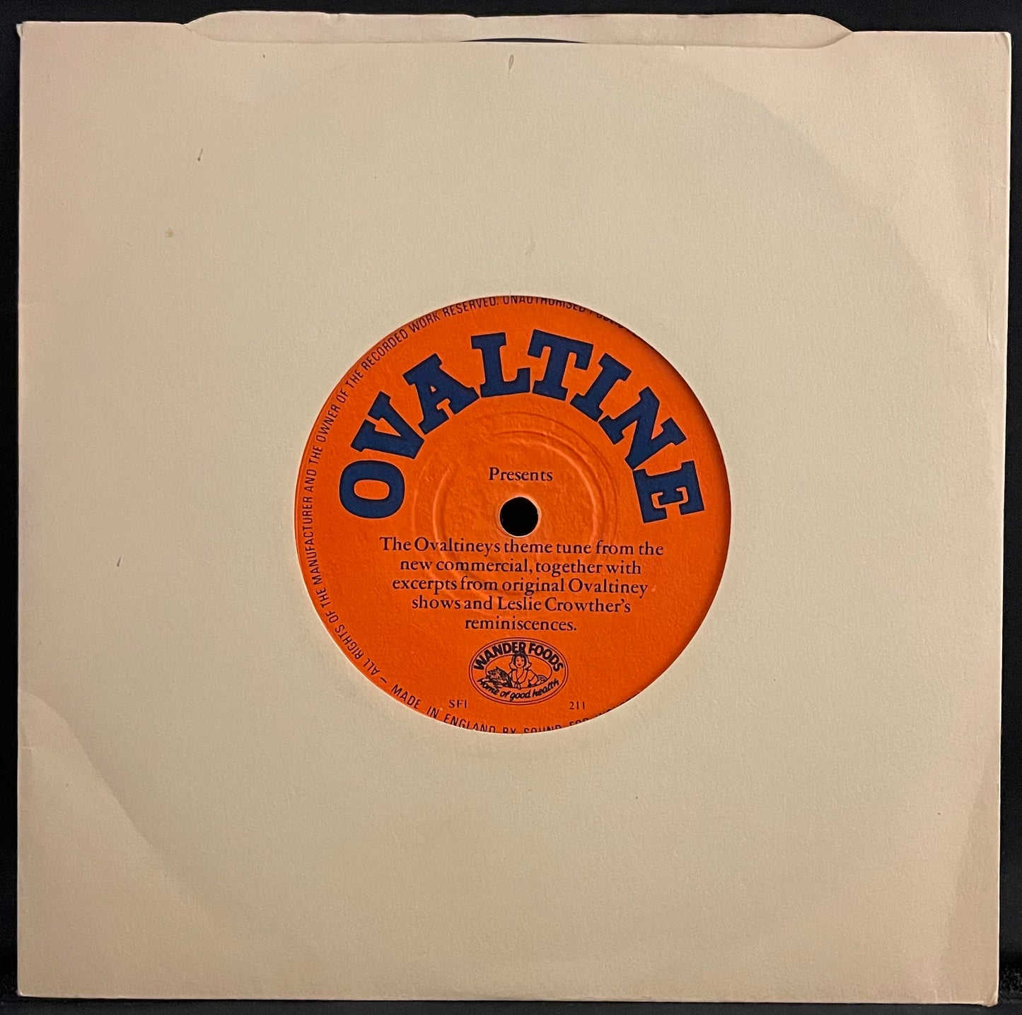 Ovaltineys – Ovaltine Presents... – USED Vinyl 7" Single 1 Sided Promo