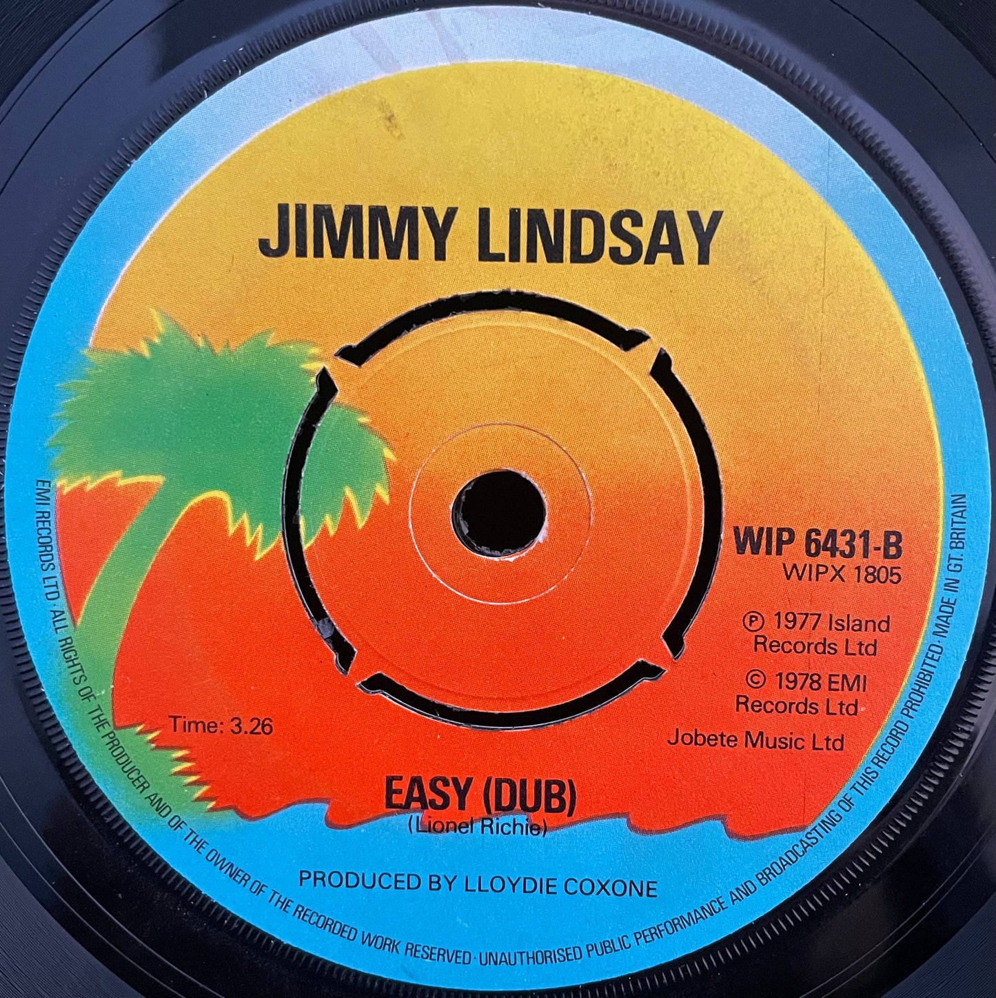 Jimmy Lindsay – Easy– USED Vinyl 7" Single