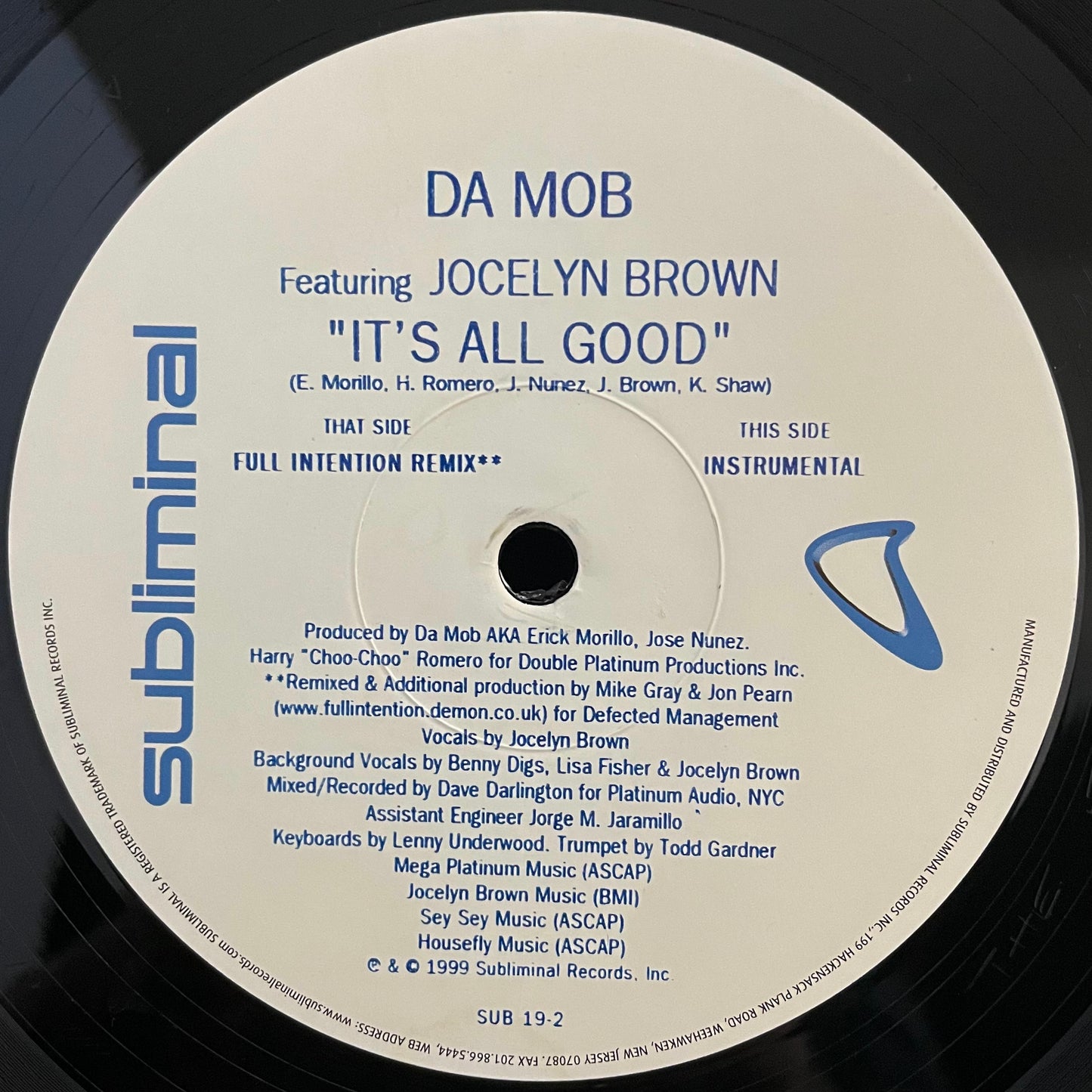 Da Mob Featuring Jocelyn Brown – It's All Good – USED Vinyl 2x12" Single