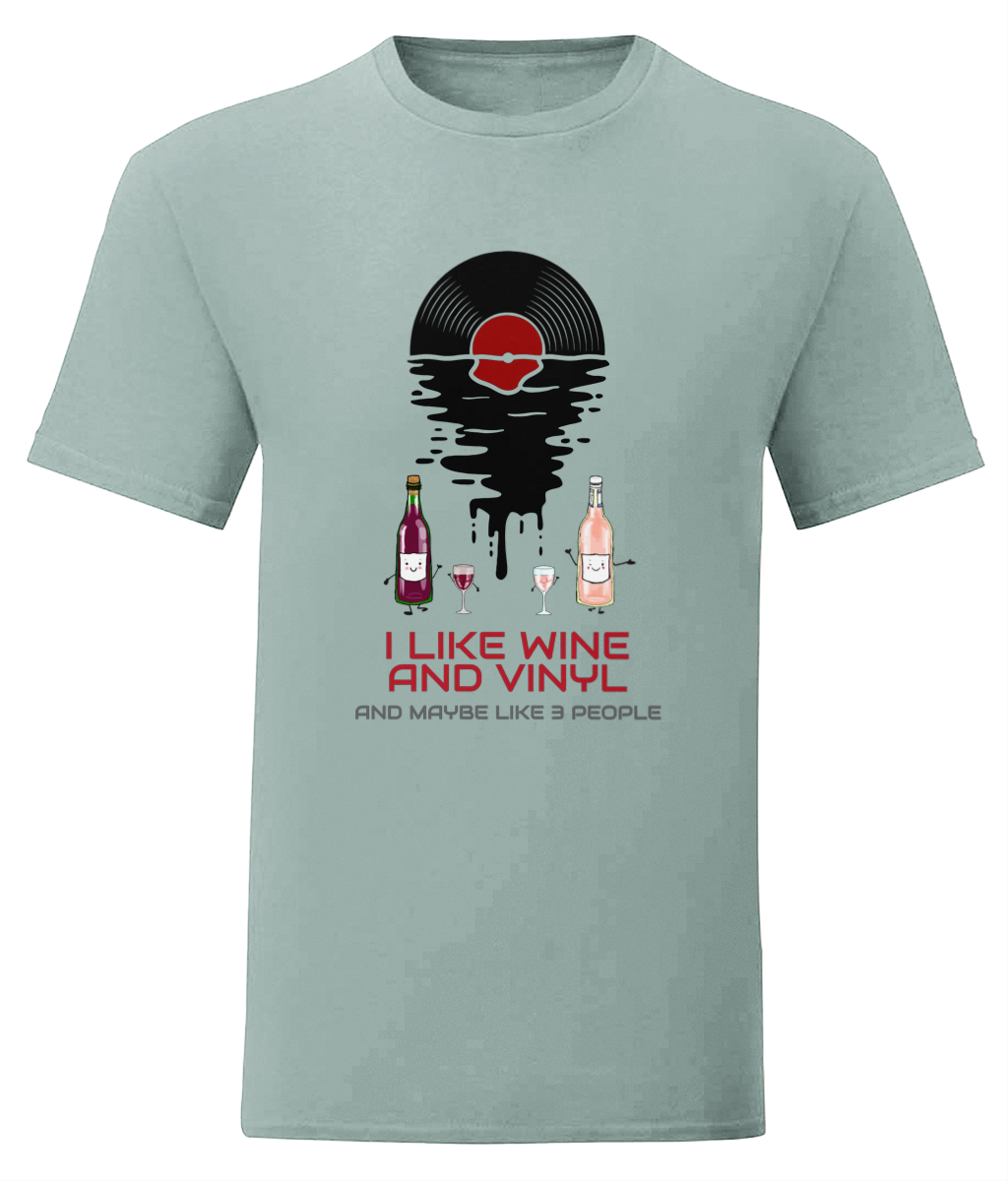 I Like Wine & Vinyl - Fruit of the Loom T-Shirt