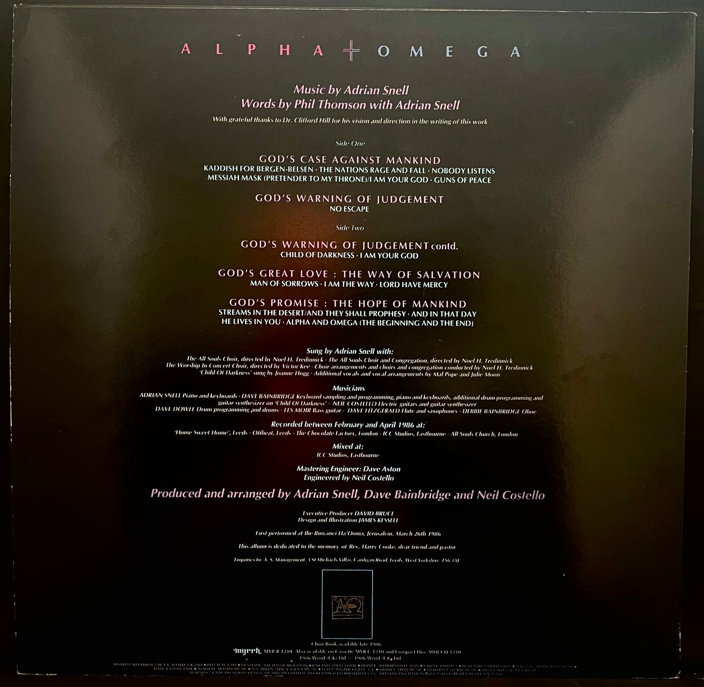 Adrian Snell – Alpha And Omega - USED Vinyl LP