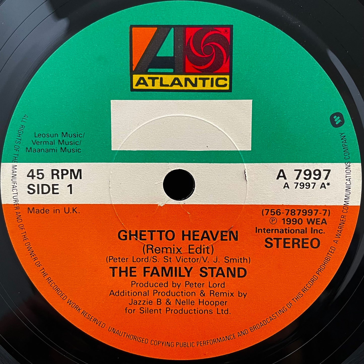 The Family Stand – Ghetto Heaven – USED Vinyl 7" Single