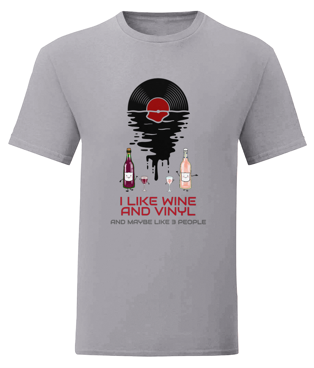 I Like Wine & Vinyl - Fruit of the Loom T-Shirt