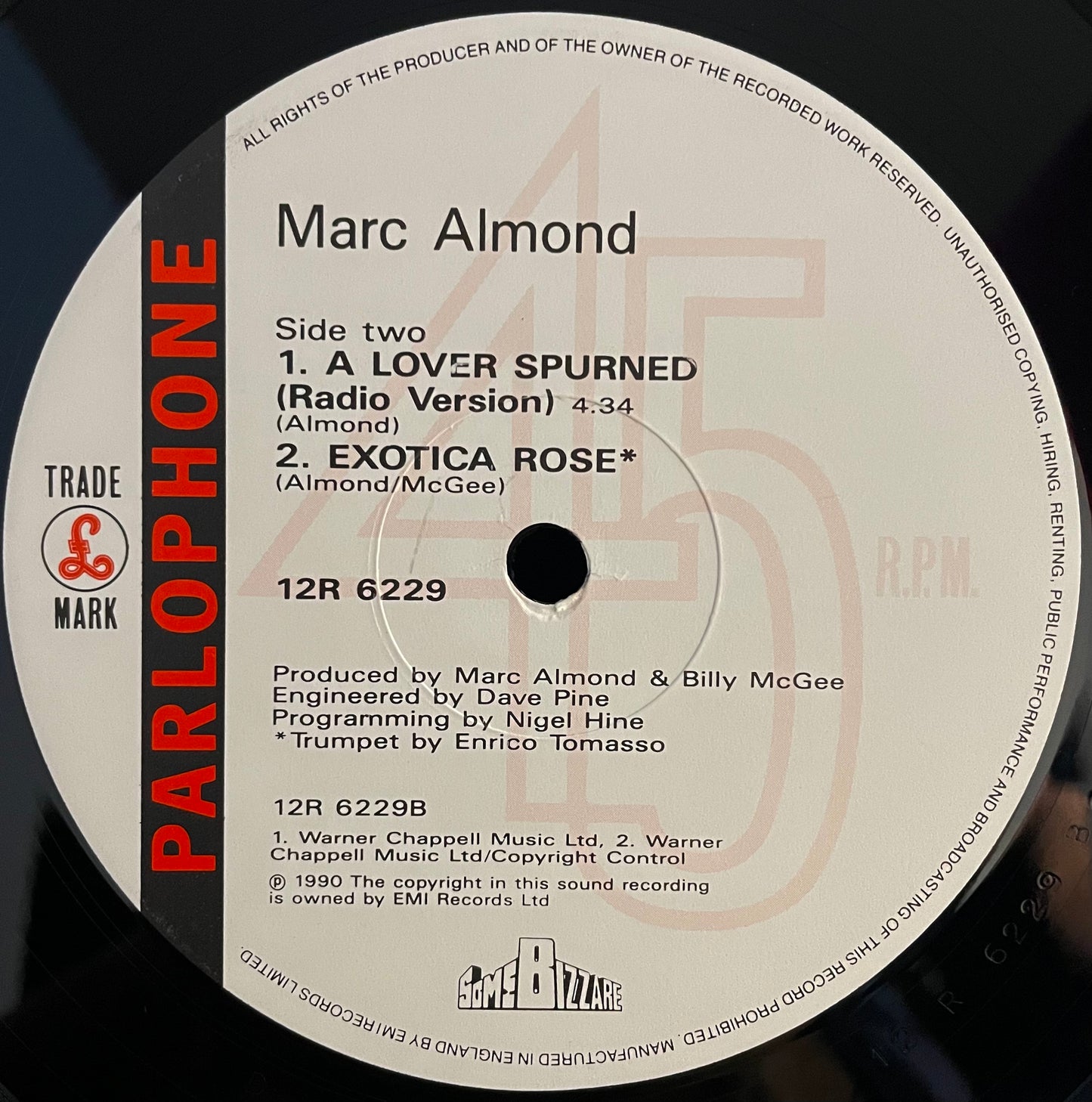 Marc Almond – A Lover Spurned – USED Vinyl 12" Single