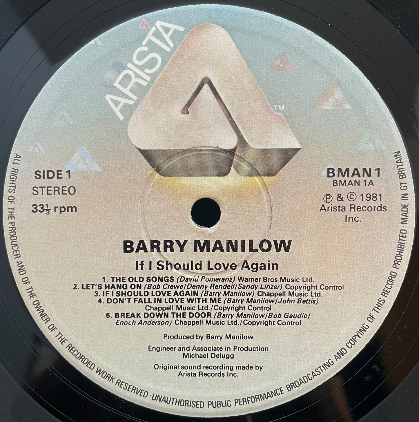 Barry Manilow – If I Should Love Again – USED Vinyl LP