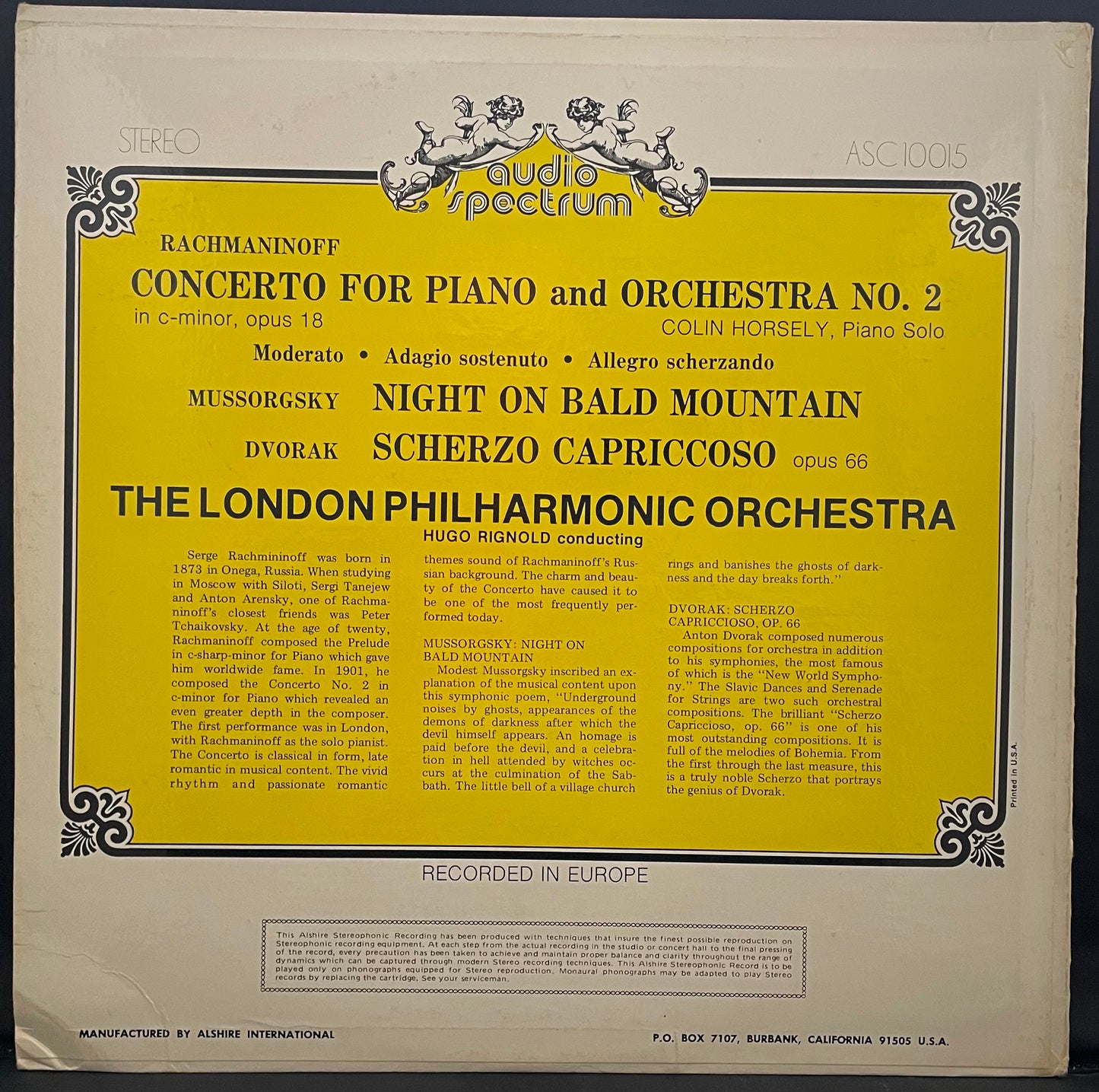 Dvorak – Concerto For Piano And Orchestra No.2 – USED Vinyl LP