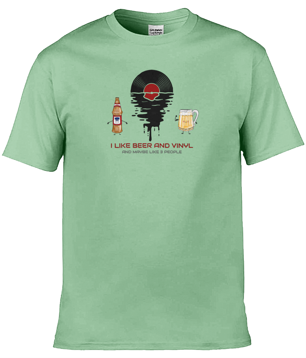 Me gusta la cerveza y el vinilo - 4 - Camiseta Gildan Softstyle 